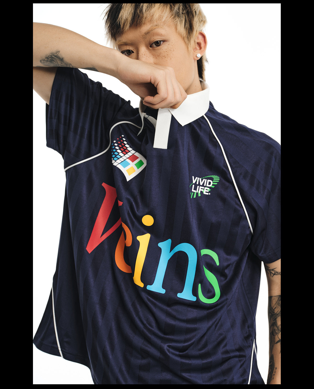 NOVACAM Colorful Logo Vintage Soccer Polo Jersey