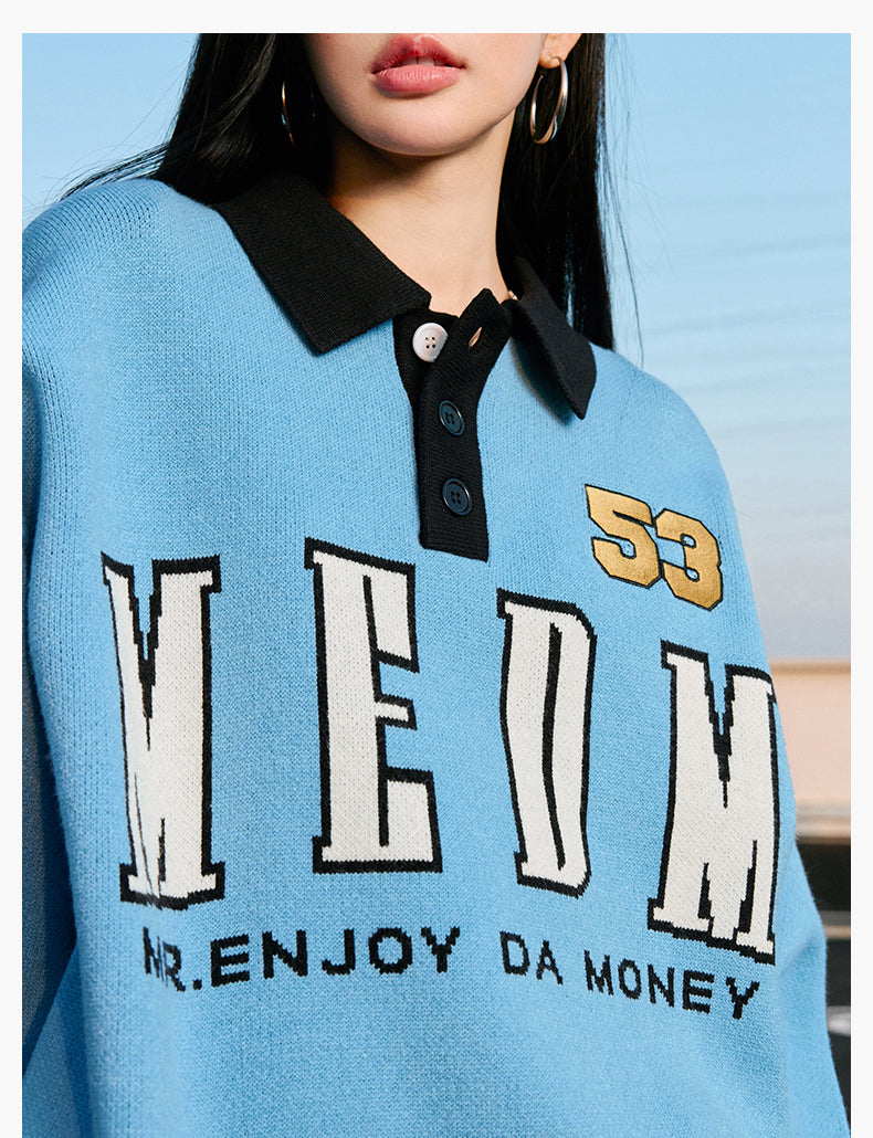 MEDM Patchwork Striped Elbow Knit Sweater