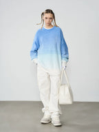 Harsh and Cruel Embroidered Logo Gradient Knit Sweater
