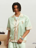 Small Town Kid 3D Digital Print Satin Cuban Shirt Set
