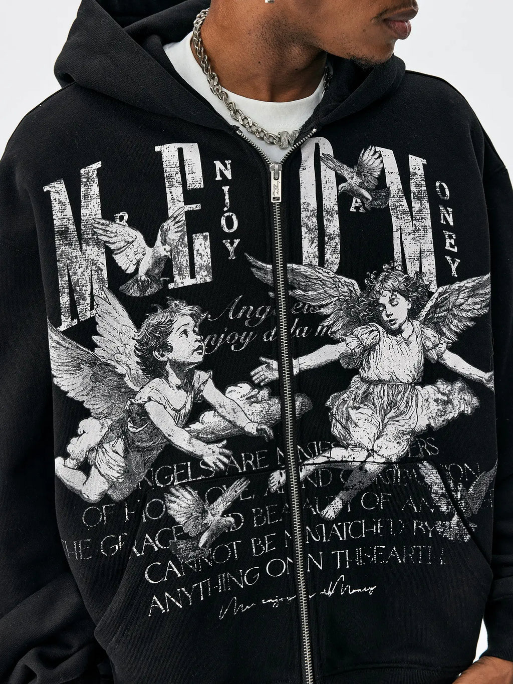 MEDM Angel Patch Zip Up Hoodie