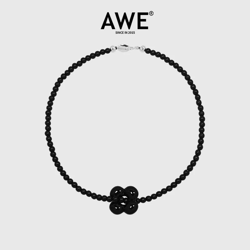 AWE Four-Leaf Clover Beaded Necklace