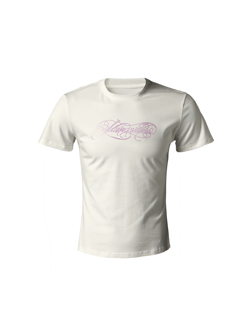 KARMANISTIC Rhinestone Logo Slim Fit Stretch Tee