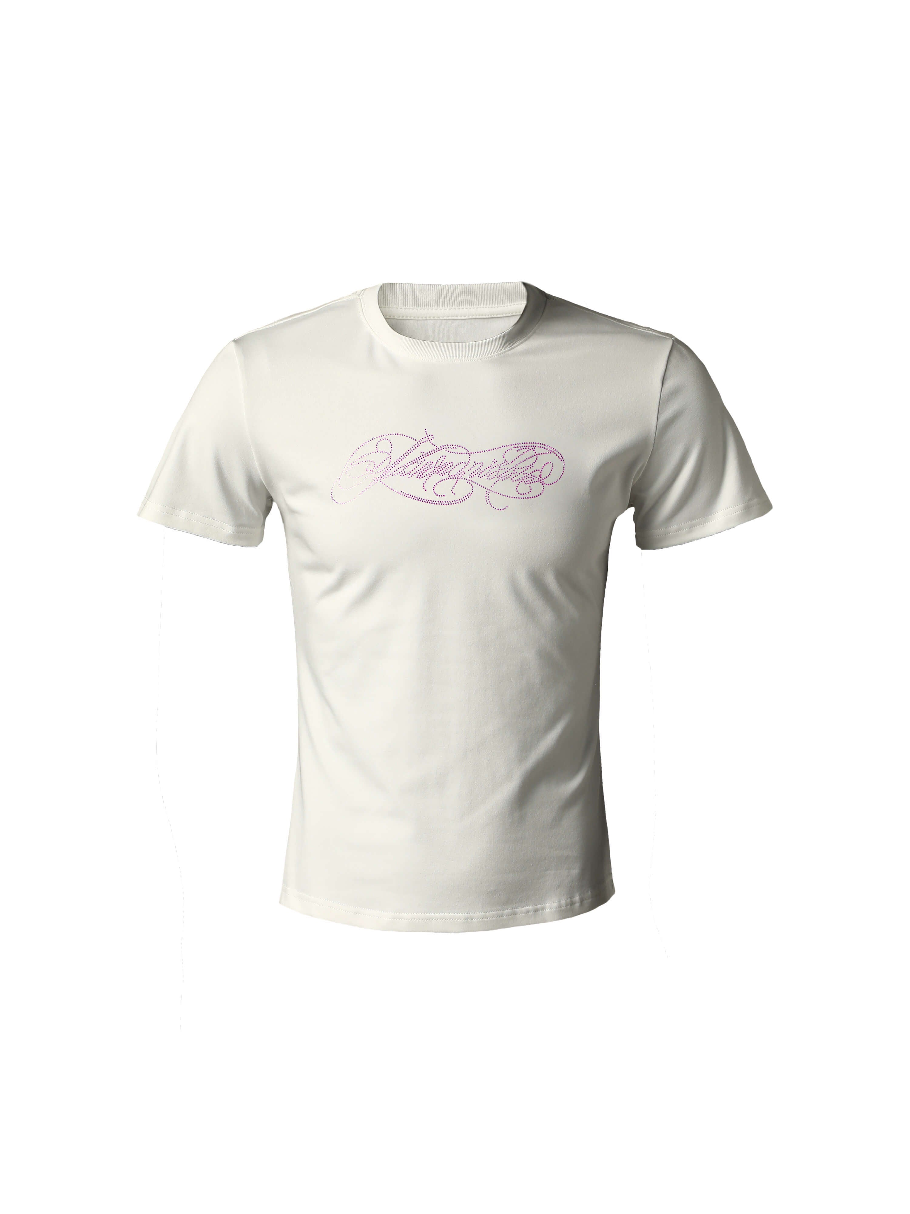 KARMANISTIC Rhinestone Logo Slim Fit Stretch Tee