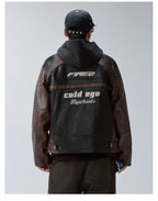 F2CE Embroidery Patch PU Leather Racing Jacket