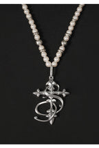 Small Town Kid Cross Pendant Pearl Necklace