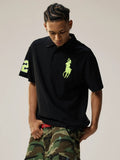 Remedy Cocktail Glass Girl Embroidery Polo Shirt