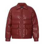 MEDM Embossed LOGO Leather Down Jacket