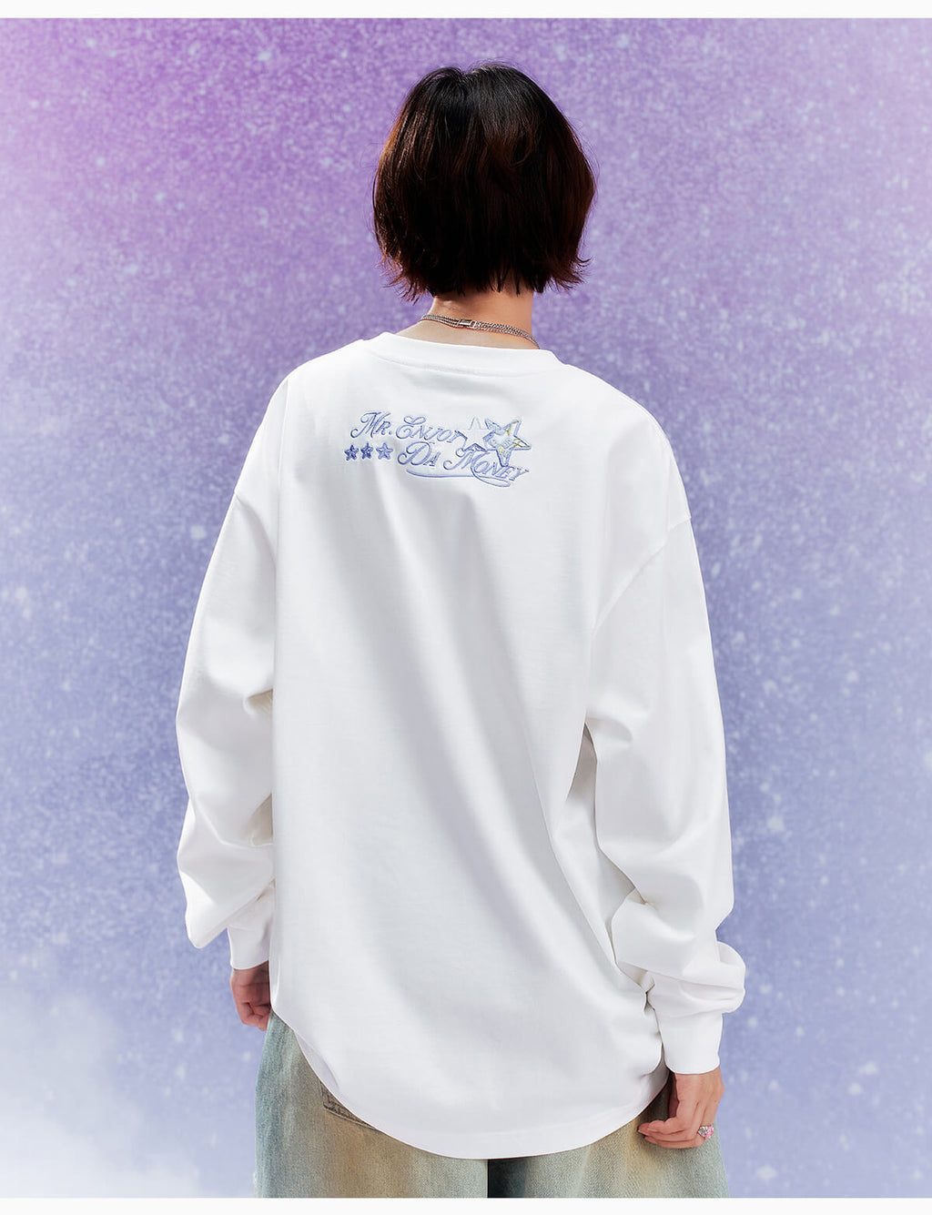 MEDM Flower Star Logo Embroidered Long Sleeve Tee