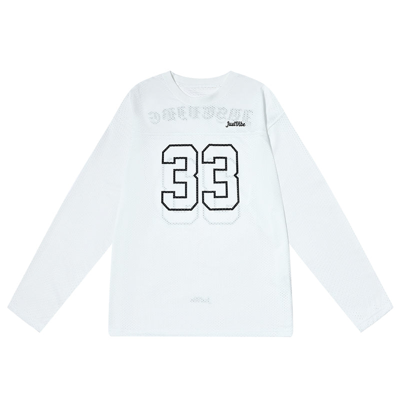 JUST VIBE 33 Numbering Printed Mesh Hockey Jersey