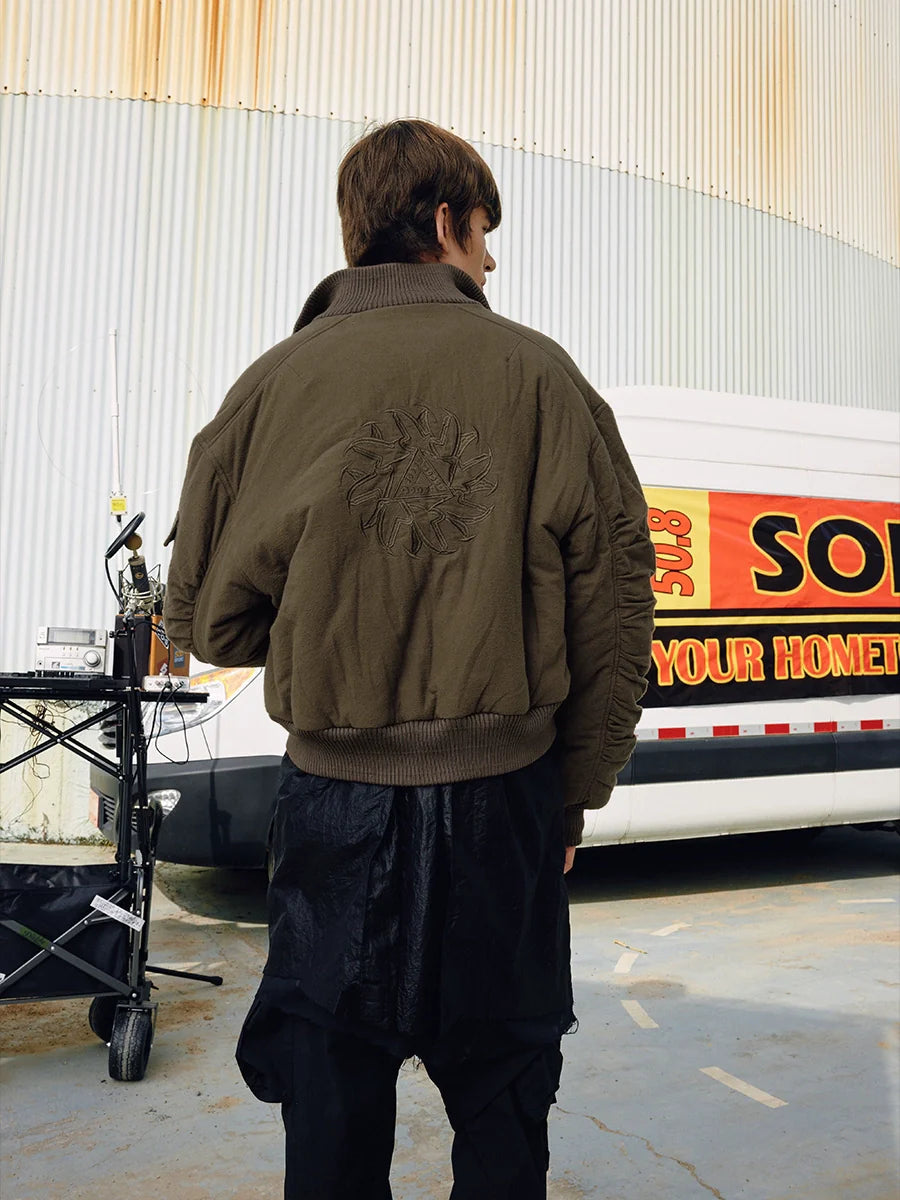 SOD Co. Olive Pilling Custom Pleated MA-1 Bomber Jacket
