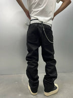 KARMANISTIC Waxed Black Jeans