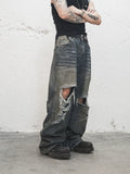 UNDERWATER Dirty Dye Aged Torn Baggy Jeans
