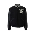 YADcrew 3D Embroidered Pearl Varsity Jacket