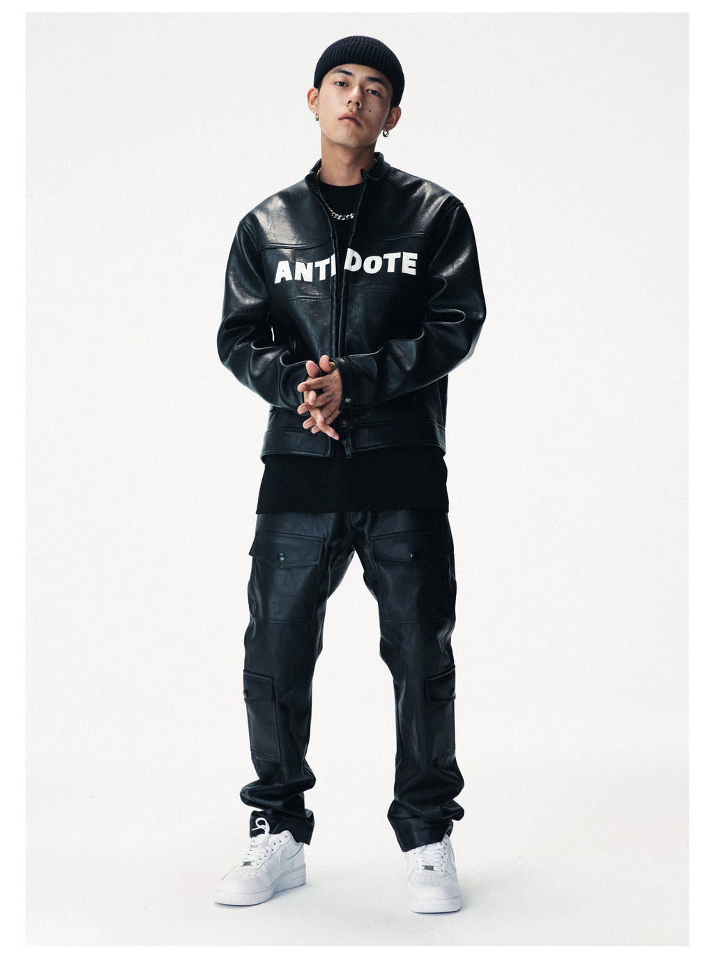 ANTIDOTE LOGO Motorcycle PU Leather Jacket