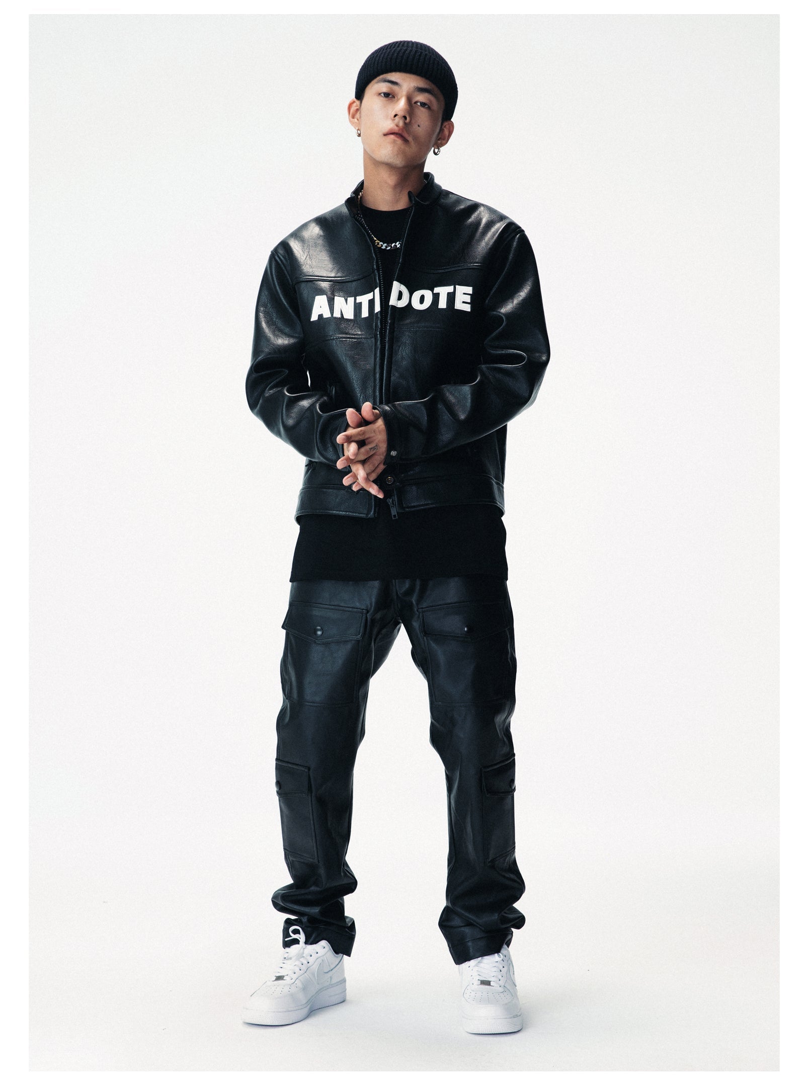 ANTIDOTE LOGO Motorcycle PU Leather Jacket