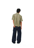 EVILKNIGHT(EK) Striped Plaid Reversible Short Sleeve Shirt