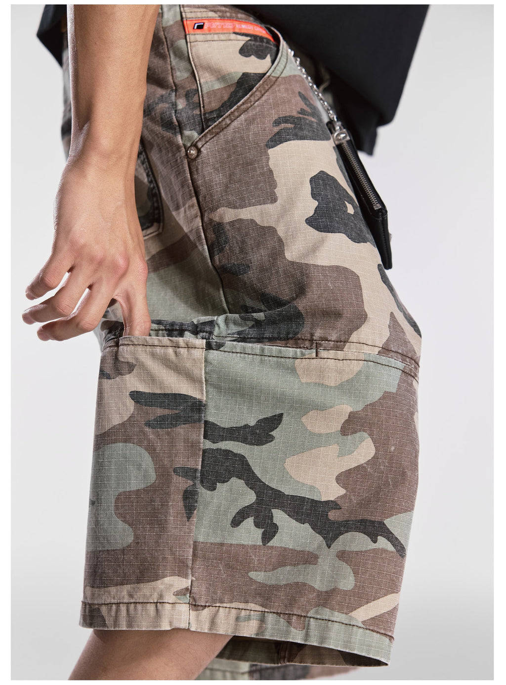 Remedy Leopard and Camouflage Work Painter Baggy Shorts