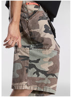 Remedy Leopard and Camouflage Work Painter Baggy Shorts