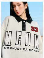 MEDM Patchwork Striped Elbow Knit Sweater