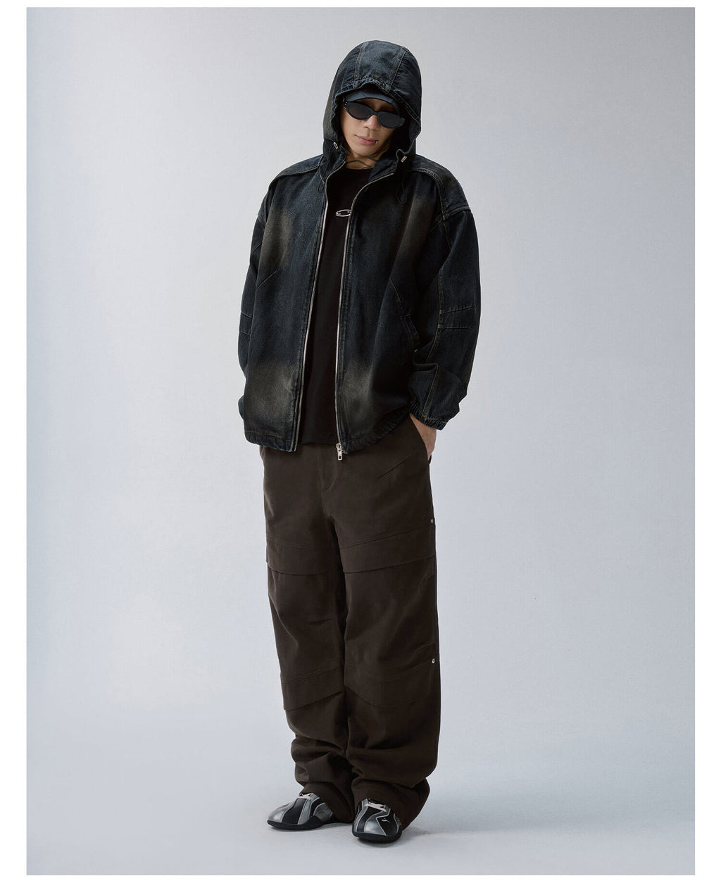 F2CE Reworked Patch Hooded Denim Jacket