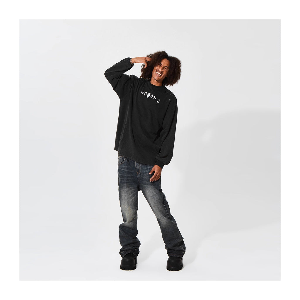 KARMANISTIC Standard Logo Washed Distressed Long Sleeve Tee