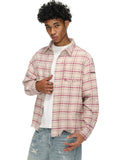 ANTIDOTE Destroyed Plaid Long-Sleeve Shirt