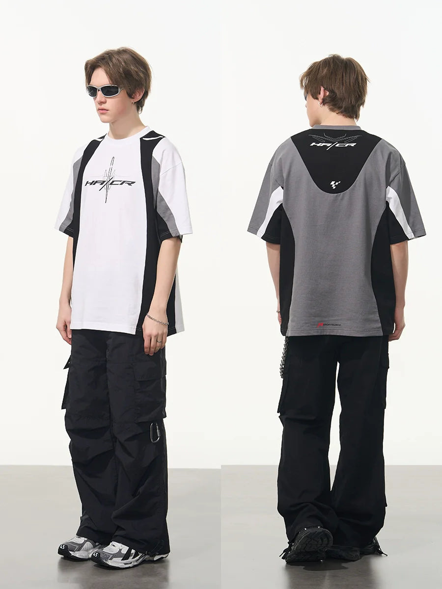 Harsh and Cruel Colorblock Racing Printed Tee