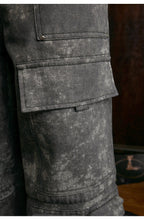 Small Town Kid Dirty Dye Multi Pocket Work Cargo Pants