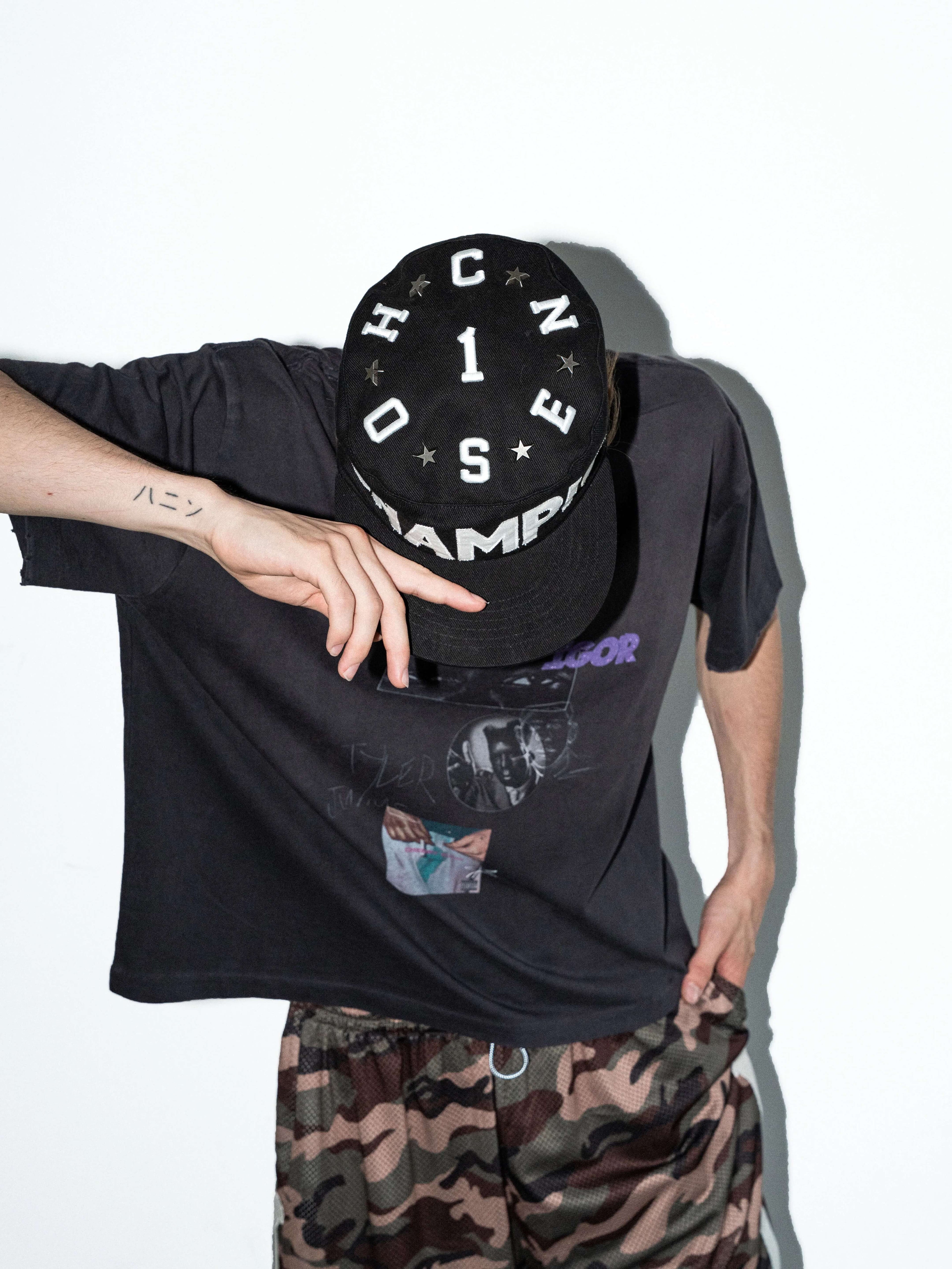 LIBERAFIT Star Studded Patch Embroidered Pillbox Cap