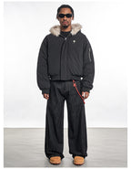 F3F Select Fur Lining Hoodie MA-1 Bomber Flight Jacket