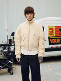 SOD Co. Beige Pilling Custom Pleated MA-1 Bomber Jacket