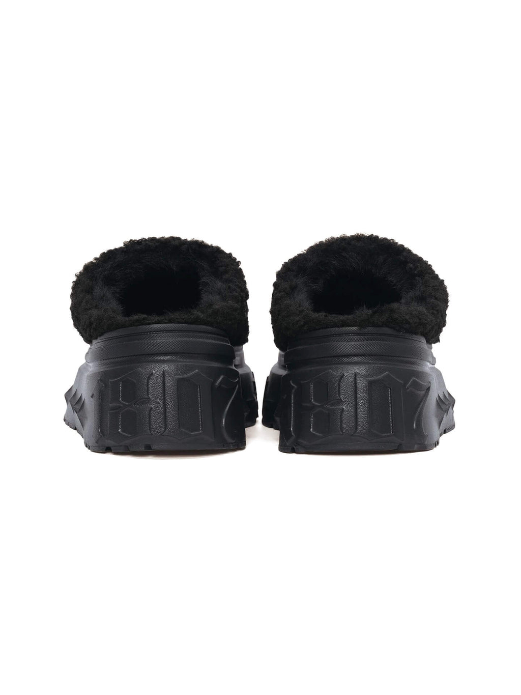 1807 INF-010 Gothic Black Teddy Chunky Platform Clogs