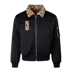 S45 Leopard Trim Patchwork MA-1 Bomber Jacket