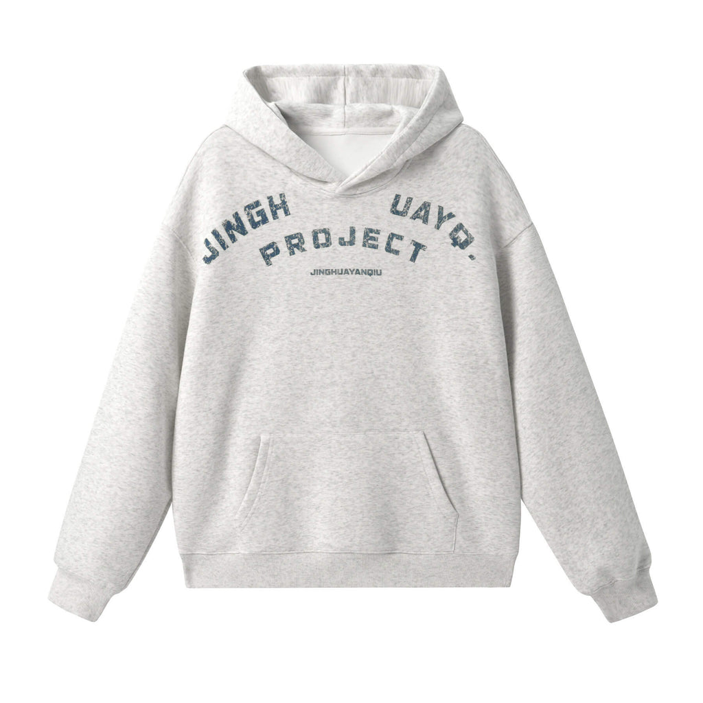 JHYQ Vintage Curved Lettering Print Hoodie