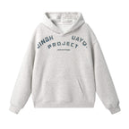 JHYQ Vintage Curved Lettering Print Hoodie