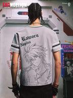 MEDM x EVA NEVER END Character Sketch Print Name Embroidered V Neck Tee