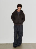 LIBERAFIT Wool Sherpa Hooded Zip Up Jacket