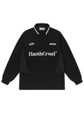 Harsh and Cruel Patchwork Embroidery Long Sleeve POLO