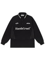 Harsh and Cruel Patchwork Embroidery Long Sleeve POLO