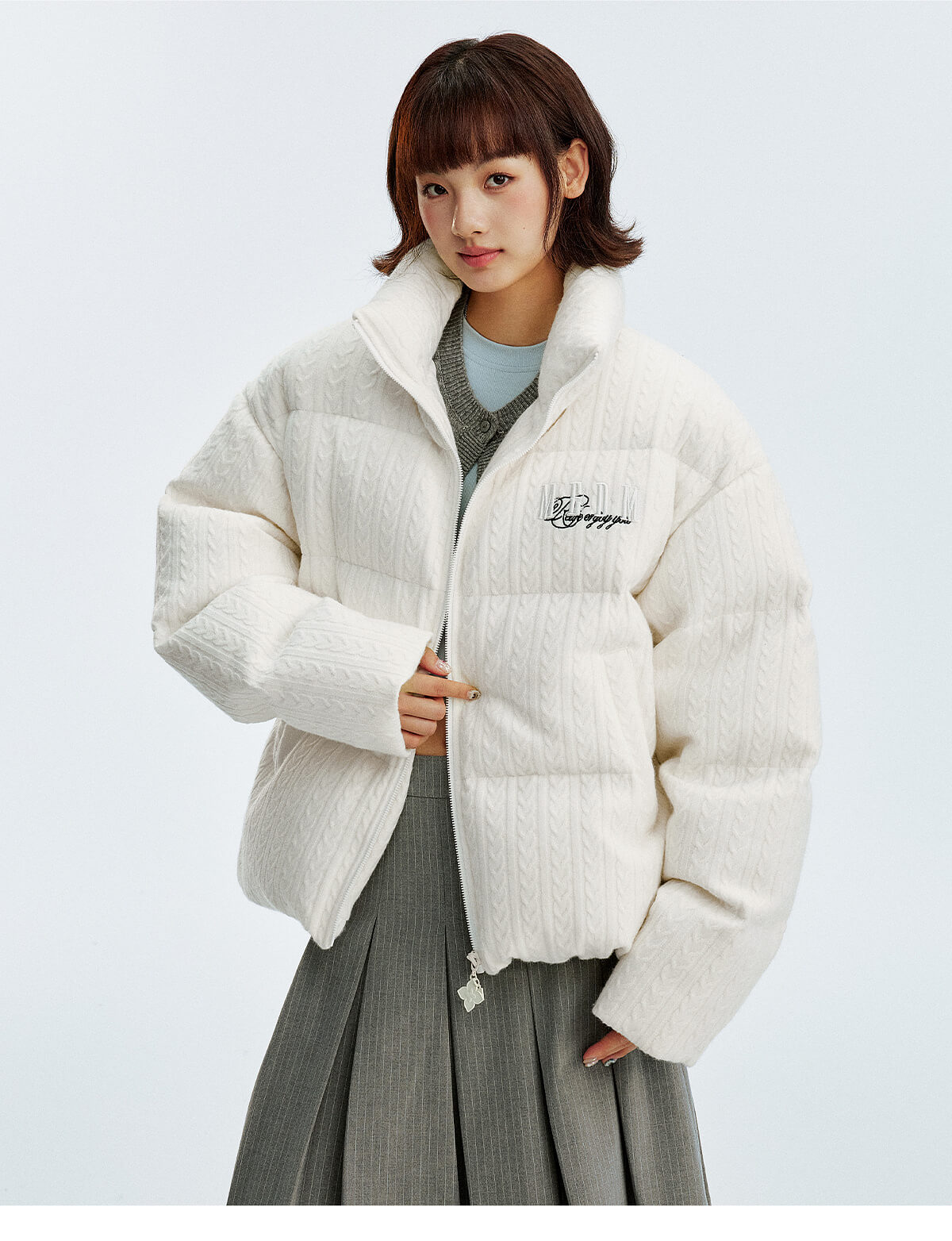 MEDM Cable Knit Down Jacket
