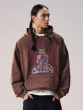 Remedy Washed Distressed Print Hoodie