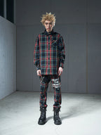 VENTUREK Tartan Check Patch Print Long Sleeve Shirt