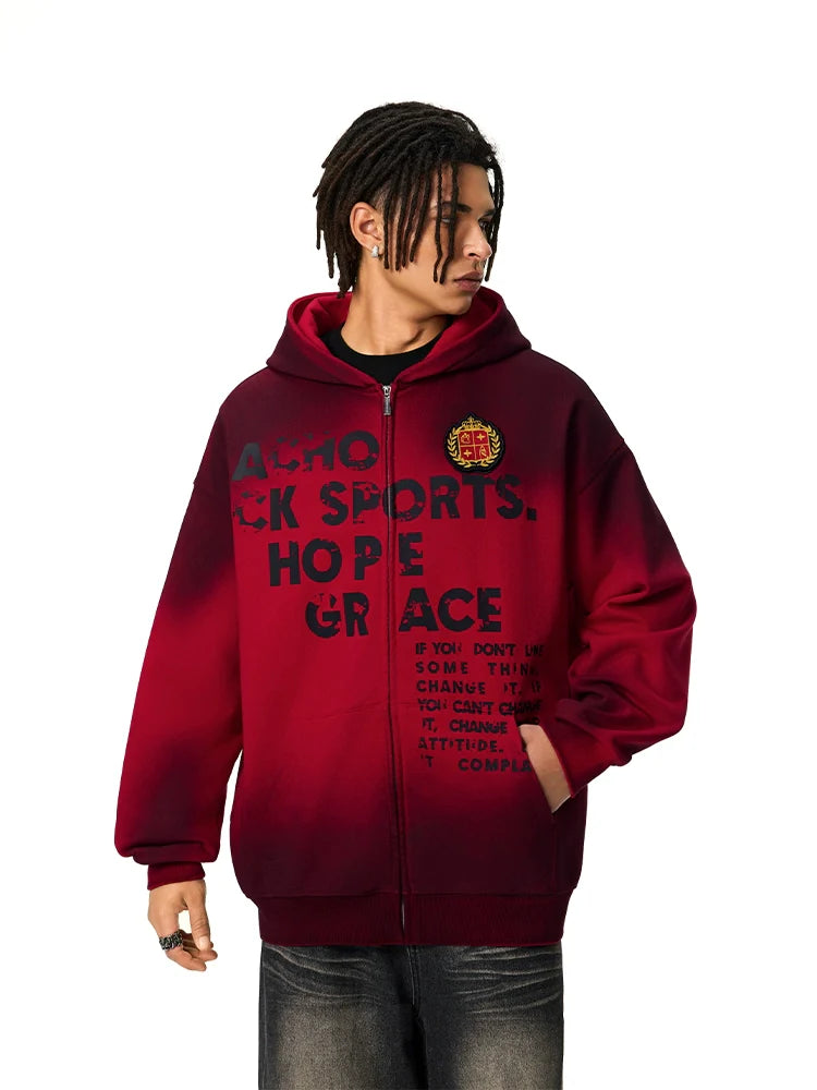 Achock Gradation Zip Up Hoodie
