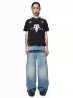 KARMANISTIC Old Washed Snake Head Print Tee
