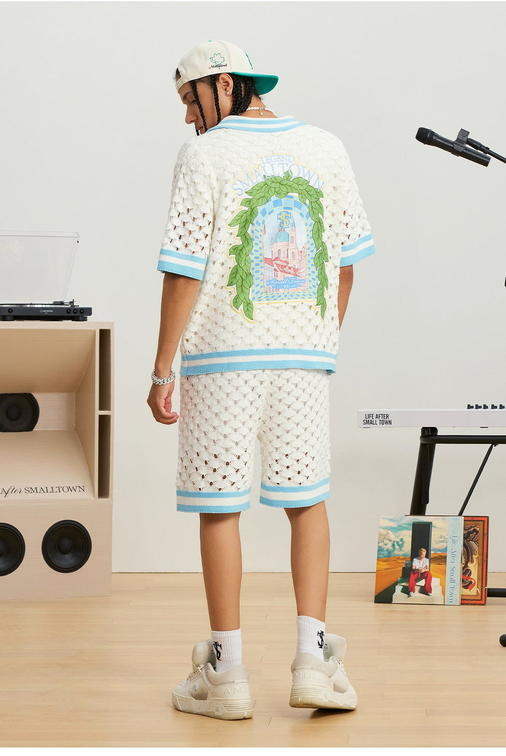 Small Town Kid Crochet-Knit Hawaiian Shirt Set