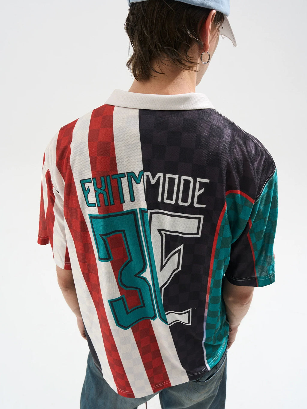 BLIND NO PLAN Digital Print Checkerboard Polo Jersey