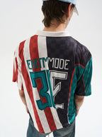 BLIND NO PLAN Digital Print Checkerboard Polo Jersey