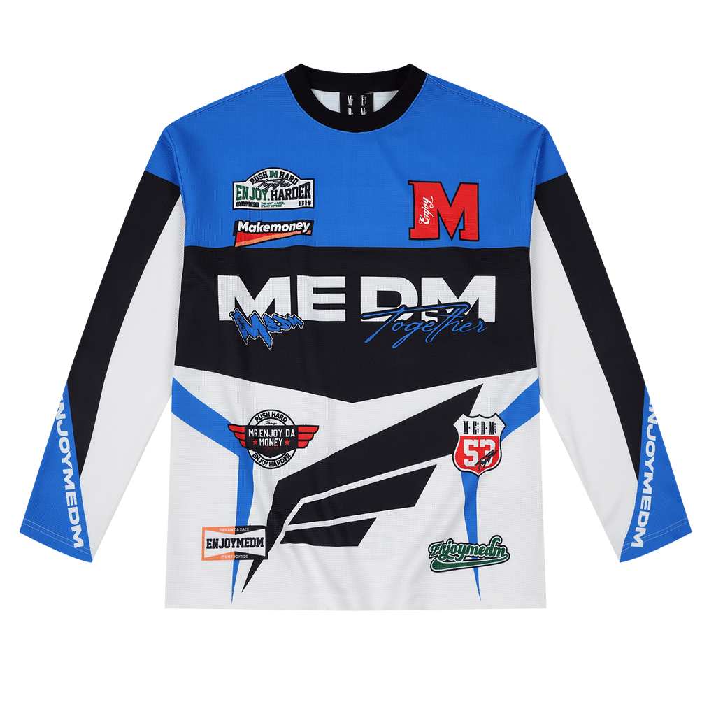 MEDM Biker Color Block Waffle Long Sleeve Jersey