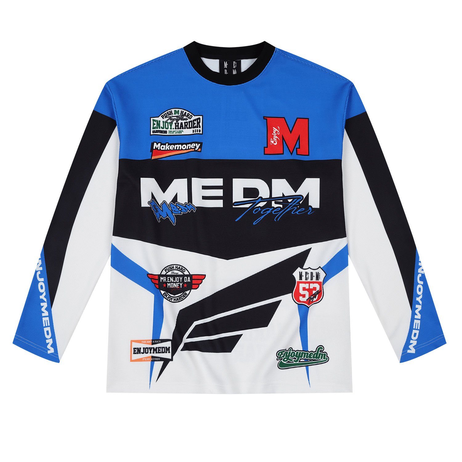 MEDM Biker Color Block Waffle Long Sleeve Jersey